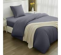 Utopia Bedding 3 Piezas Juego de Cama - Cama 90 (Gris) | Funda nordica 135x200cm, Sabana Bajera 90x200cm y Funda Almohada 80x80cm Microfibra cepillada Suave