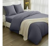 Utopia Bedding 4 Piezas Juego de Cama - Cama 140 (Gris) | Funda nordica 200x200cm, Sabana Bajera 140x200cm y Fundas Almohada 80x80cm, Microfibra cepillada Suave