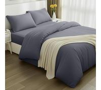 Utopia Bedding 4 Piezas Juego de Cama - Cama 150 (Gris) | Funda nordica 220x230cm, Sabana Bajera 150x200 cm y Fundas Almohada 50x75cm, Microfibra cepillada Suave