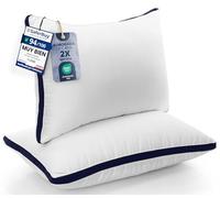 Utopia Bedding Almohada 50 x 70 cm Pack de 2, Microfibra, Azul Marino