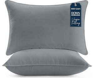 Utopia Bedding Almohada 50x70 cm Pack de 2, Fibra Hueca, Gris