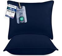 Utopia Bedding Almohada 60x60 cm Pack de 2, Fibra Hueca, Azul Marino