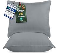 Utopia Bedding Almohada 60x60 cm Pack de 2, Fibra Hueca, Gris