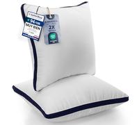 Utopia Bedding Almohadas (2 Unidades), 60 x 60 cm Tela de Microfibra con Relleno de poliéster 3D, Transpirable y Suave (Azul Marino)