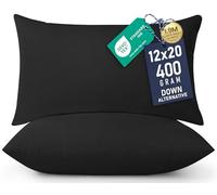 Utopia Bedding Almohadas de Relleno (Paquete de 2, Color Negro) - 12 x 20 Pulgadas Almohadas de Cama y sofá - Almohadas Decorativas para Interiores
