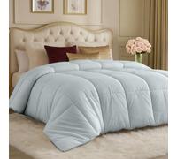 Utopia Bedding Edredón para Todas Las Estaciones de 250 g/m², edredones de Relleno de Fibra siliconada de Felpa, tamaño Queen, Cosido en Caja (matrimonial/Queen, Gris Claro)