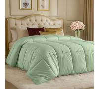 Utopia Bedding - Edredón twin (individual), todo el año, relleno nórdico sintético alternativo al plumón con pespunteado en recuadros y presillas en esquinas, apto para lavado a máquina (verde salvia)