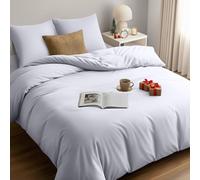 Utopia Bedding Funda Nordica 155 x 220 - Microfibra Juego de Funda de Edredon 155x220 cm y 2 Fundas de Almohada 80x80 cm (Blanco)