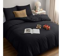 Utopia Bedding Funda Nordica 155 x 220 - Microfibra Juego de Funda de Edredon 155x220 cm y 2 Fundas de Almohada 80x80 cm (Negro)
