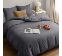 Utopia Bedding Funda Nordica 220 x 240 - Microfibra Juego de Funda Edredon 220x240 cm y 2 Fundas de Almohada 65x65 cm (Gris)