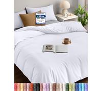 Utopia Bedding Funda Nordica Cama 105 - Microfibra Juego de Funda de Edredon 200x200 cm y 2 Fundas de Almohada 50x75 cm (Blanco)