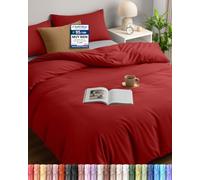 Utopia Bedding Funda Nordica Cama 105 - Microfibra Juego de Funda de Edredon 200x200 cm y 2 Fundas de Almohada 50x75 cm (Rojo)