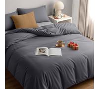 Utopia Bedding Funda Nordica Cama 105 - Microfibra Juego de Funda de Edredon 200x200 cm y 2 Fundas de Almohada 50x75 cm (Gris)