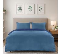 Utopia Bedding Funda Nordica Cama 105 - Microfibra Juego de Funda de Edredon 200x200 cm y 2 Fundas de Almohada 50x75 cm (Azul Marino/Azul Claro)