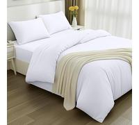 Utopia Bedding - Funda nordica Cama 135, Sabana Bajera 135x190 y Fundas Almohada (50x75cm) - Funda nordica 200x200 - Juego de Cama de Microfibra cepillada Suave (Blanc)