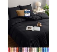 Utopia Bedding Funda Nordica Cama 150 220x240, Negro | Funda Edredon 220x240 cm y 2 Fundas de Almohada 65x65 cm, Microfibra, Certificado Oeko-TEX, Ideal para el hogar y los hoteles