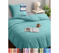 Utopia Bedding Funda Nordica Cama 90 135x200, BLU SPA | Funda Edredon 135x200 cm y 1 Funda de Almohada 80x80 cm, Microfibra, Certificado Oeko-TEX, Ideal para el hogar y los hoteles
