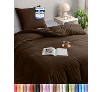 Utopia Bedding Funda Nordica Cama 90 135x200, Marrone | Funda Edredon 135x200 cm y 1 Funda de Almohada 80x80 cm, Microfibra, Certificado Oeko-TEX, Ideal para el hogar y los hoteles