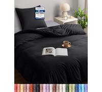 Utopia Bedding Funda Nordica Cama 90 135x200, Negro | Funda Edredon 135x200 cm y 1 Funda de Almohada 80x80 cm, Microfibra, Certificado Oeko-TEX, Ideal para el hogar y los hoteles