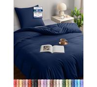 Utopia Bedding Funda Nordica Cama 90 140x200, Azul Marino | Funda Edredon 140x200 cm y 2 Fundas de Almohada 65x65 cm, Microfibra, Certificado Oeko-TEX, Ideal para el hogar y los hoteles