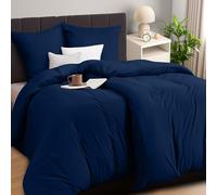 Utopia Bedding Funda Nordica Cama 90 - Microfibra y 2 Juego de Funda de Edredon 135x200 cm y 2 Funda de Almohada 80x80 cm (Azul Marino)