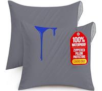 Utopia Bedding - Fundas de almohada decorativas impermeables, con cremallera, para exterior, sin relleno, tamaño europeo, 2 unidades, gris