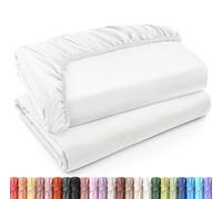 Utopia Bedding Juego de 2 Sabana Bajera - Queen - Blanco - Bolsillo Profundo - Microfibra Cepillada (Cama 180)
