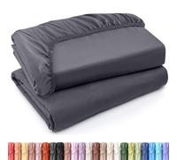 Utopia Bedding Juego de 2 Sabana Bajera - Twin XL - Gris - Bolsillo Profundo - Microfibra Cepillada (Cama 180)