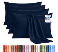 Utopia Bedding - Juego de 4 Fundas de Almohada - 50 x 75 cm - Oeko-Tex - Microfibra cepillada, 100% poliéster, con Cierre Tipo sobre (no Incluye Relleno), Solo Funda de Almohada - Azul Marino