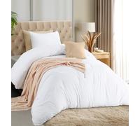 Utopia Bedding Juego de funda de edredón con fundas de almohada - Juego de cama de 2 piezas con cremallera - 1 funda nórdica y 1 funda de almohada - suave microfibra cepillada (doble/XL, doble, blanco