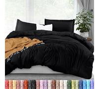 Utopia Bedding Juego de Funda de edredón tamaño King, 1 Funda de edredón y 2 Fundas de Almohada, Cierre de Cremallera, Microfibra cepillada Suave, 264 x 229 cm, (King, Negro)