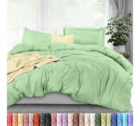 Utopia Bedding Juego de Funda de edredón tamaño King, 1 Funda de edredón y 2 Fundas de Almohada, Cierre de Cremallera, Microfibra cepillada Suave, 264 x 229 cm, (King, Salvia)