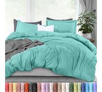 Utopia Bedding Juego de Funda de edredón tamaño Queen - 1 Funda de edredón con 2 Fundas de Almohada - Funda de edredón de 3 Piezas con Cierre de Cremallera - Microfibra cepillada ultrasuave, 90 x 90