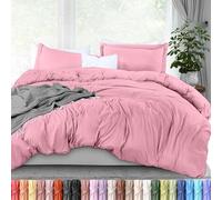 Utopia Bedding Juego de Funda de edredón tamaño Queen - 1 Funda de edredón con 2 Fundas de Almohada - Funda de edredón de 3 Piezas con Cierre de Cremallera - Microfibra cepillada ultrasuave, 90 x 90