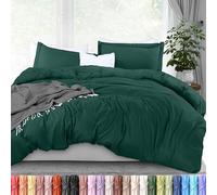 Utopia Bedding Juego de Funda de edredón tamaño Queen - 1 Funda de edredón con 2 Fundas de Almohada - Funda de edredón de 3 Piezas con Cierre de Cremallera - Microfibra cepillada ultrasuave, 90 x 90