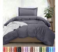 Utopia Bedding Juego de Funda de edredón tamaño Twin, 1 Funda de edredón y 1 Funda de Almohada, Cierre de Cremallera, Microfibra cepillada Suave, 173 x 229 cm (Twin/Twin XL, Gris)