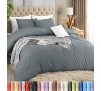 Utopia Bedding Juego de Funda nórdica Ligera con Fundas de Almohada de 50 x 65 cm, 200 x 220 cm, Microfibra de poliéster Suave (Gris)