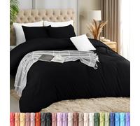 Utopia Bedding Juego de Funda nórdica Ligera con Fundas de Almohada de 50 x 65 cm, 220 x 220 cm, Microfibra de poliéster Suave (Negro)