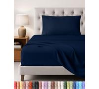 Utopia Bedding Juego de Sabanas 3 Piezas, 90x190cm, Azul Marino