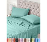 Utopia Bedding Juego de Sabanas 4 Piezas 135x190 - Poliéster Microfibra Cepillada - Oeko-Tex Certificado - Sábana Bajera, Sábana Plana y 2 Fundas de Almohada 50x75 (Cama 135, Azul SPA)