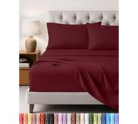 Utopia Bedding Juego de Sabanas 4 Piezas, 135x190cm, Burdeos