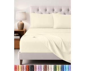 Utopia Bedding Juego de Sabanas 4 Piezas, 135x190cm, Marfil
