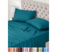 Utopia Bedding Juego de Sabanas 4 Piezas 180x200 - Poliéster Microfibra Cepillada - Oeko-Tex Certificado - Sábana Bajera, Sábana Plana y 2 Fundas de Almohada 50x75 (Cama 180, Azul Vaquero)
