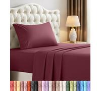 Utopia Bedding Juego de sábanas de 3 Piezas, Microfibra cepillada, Resistente al Encogimiento y a la decoloración, fácil Cuidado (Individual, borgoña)