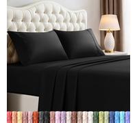 Utopia Bedding Juego de sábanas de 4 Piezas, Microfibra cepillada, Resistente al Encogimiento y a la decoloración, fácil Cuidado (California King, Negro)