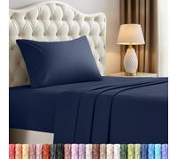 Utopia Bedding Juego de sábanas de 4 Piezas, Microfibra cepillada, Resistente al Encogimiento y a la decoloración, fácil Cuidado (Individual, Azul Marino)