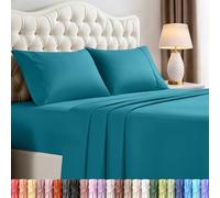 Utopia Bedding Juego de sábanas de 4 Piezas, Microfibra cepillada, Resistente al Encogimiento y a la decoloración, fácil Cuidado (matrimonial, Azul Mezclilla)