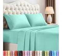 Utopia Bedding Juego de sábanas de 4 Piezas, Microfibra cepillada, Resistente al Encogimiento y a la decoloración, fácil Cuidado (King, Azul SPA)