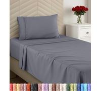 Utopia Bedding Juego de sábanas de Microfibra cepillada, sábanas Suaves para Cama Individual, sábanas de Lujo con sábana Bajera, sábana encimera y 1 Funda de Almohada, Bolsillo Profundo (Gris)