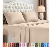 Utopia Bedding Juego de sábanas de Microfibra de 4 Piezas (Beige, matrimonial)